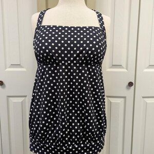 Women's Lands' End Blouson Tankini Swimsuit Top Size 12l